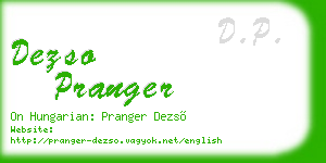 dezso pranger business card