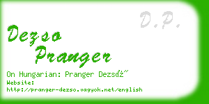 dezso pranger business card